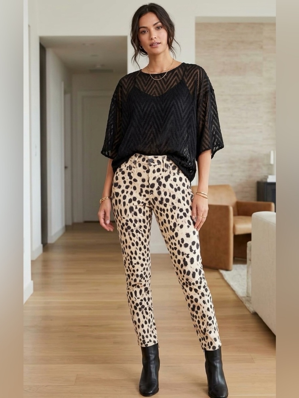 Joe's Jeans Black Spotted Skinny Jeans on Cream